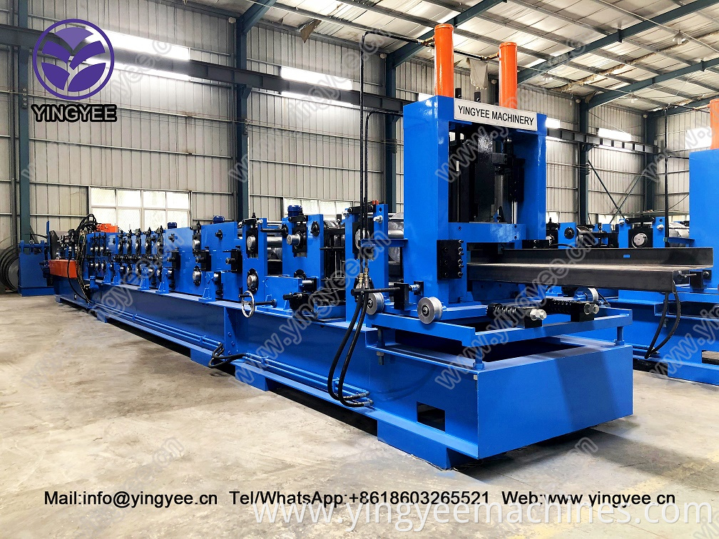 Automatic CZ purlin roll forming machine with universal cutter